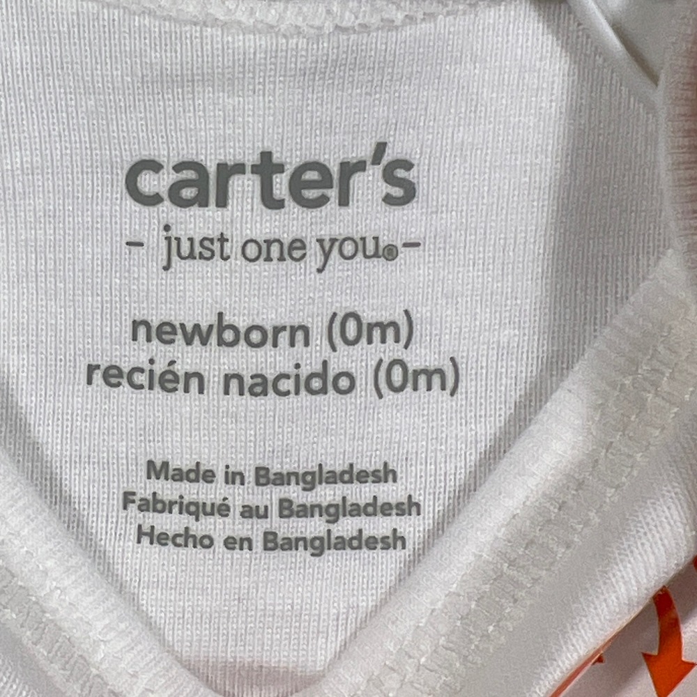 Carters Just One You Newborn Pumpkin Bodysuit and Pants Set 1T195310 White - Picture 4 of 7
